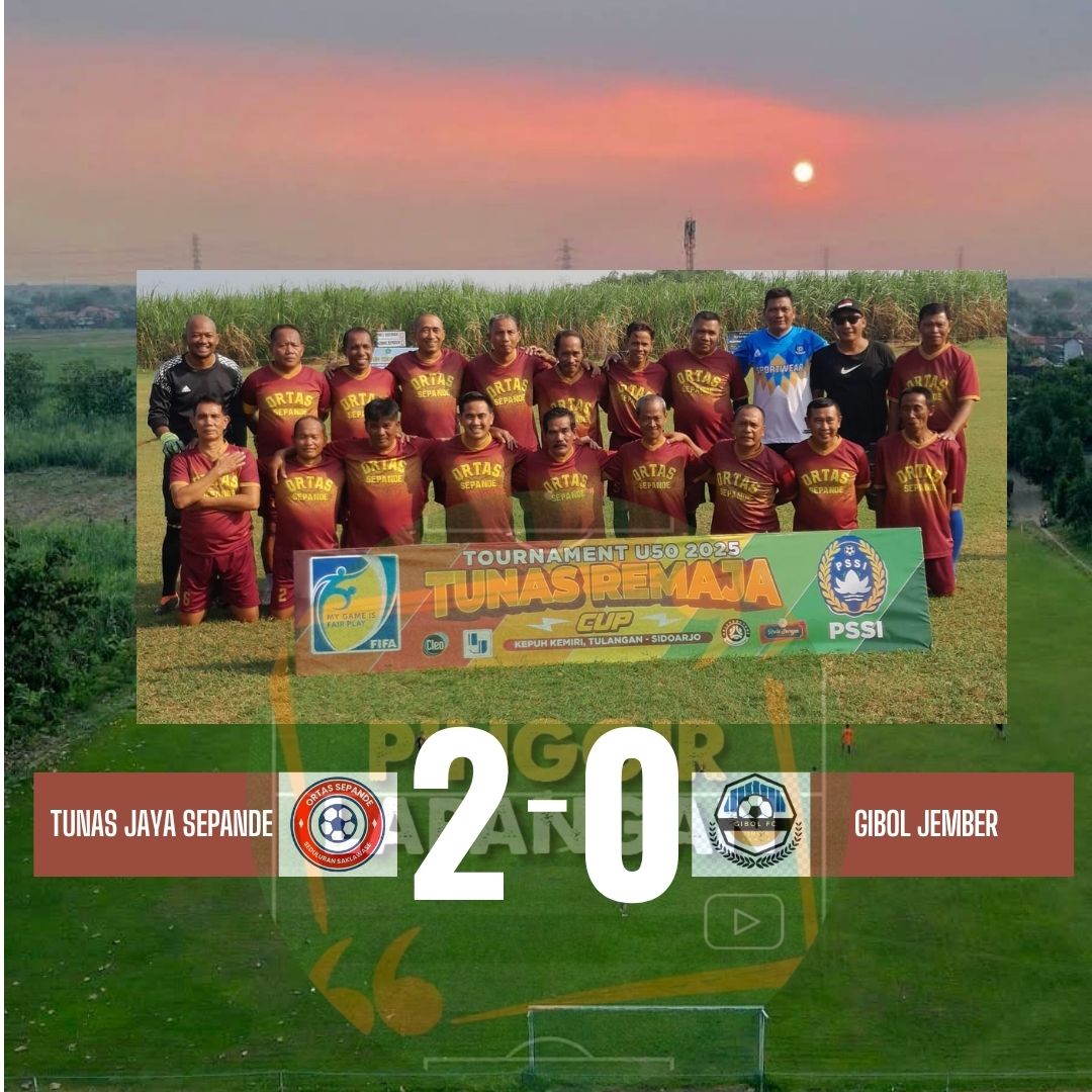 Skuad Ortas Sepande yang turun di Tunas Remaja Cup 2025 U50 di Lapangan Kepuh Kemiri, Tulangan, Minggu (20/7/2025).