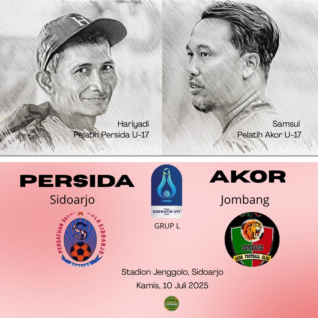 Pelatih Persida Hariyadi dan Samsul, pelatih Akor, yang bakal adu strategi di Stadion Jenggolo, Kamis (10/7/2025).