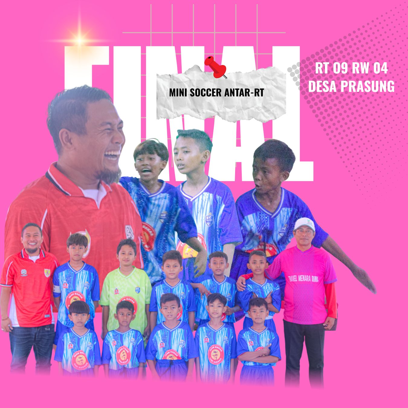 Tim Mini Soccer RT 09 RW 04 Desa Prasung, Kecamatan Buduran, menembus babak final.