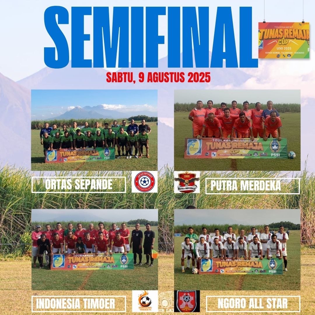 Empat tim yang akan bertemu di babak semifinal Putra Merdeka Cup U50 2025