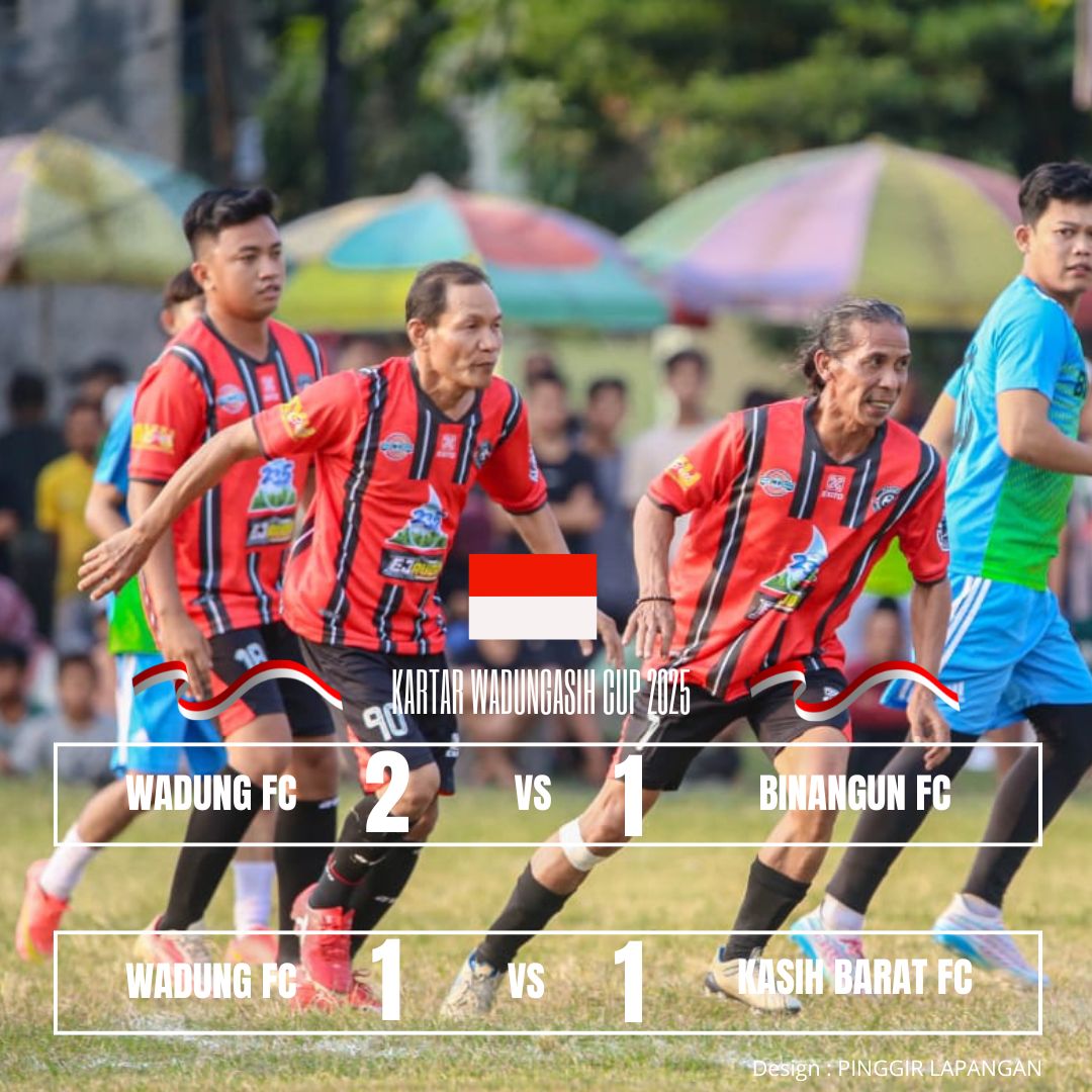 Dua pemain senior Wadung FC, Kusnan (kiri) dan Mulyadi, saat tampil di Kartar Wadungasih Cup 2025.