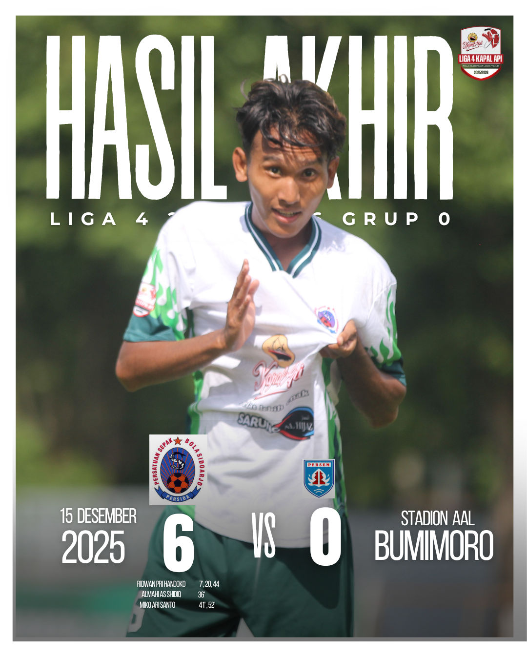 Persida Sidoarjo kembali pesta gol dengan mengalahkan Persem Mojokerto.