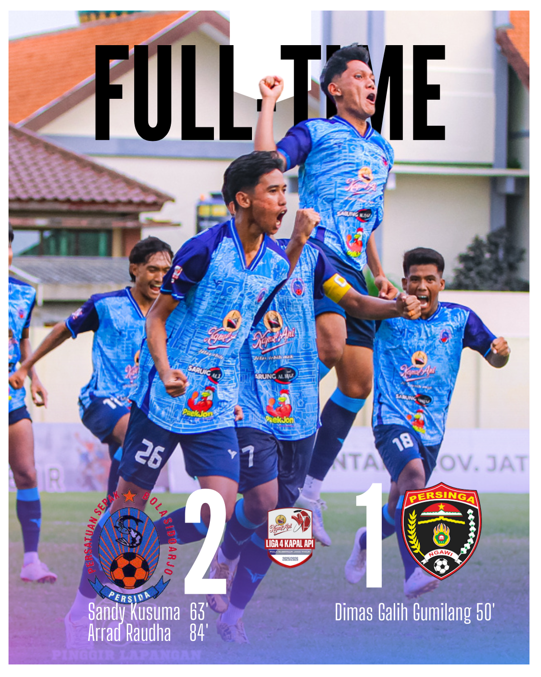 Persida sukses menembus Babak 16 Besar Liga 3 Jatim usai mengalahkkan Persinga Ngawi.